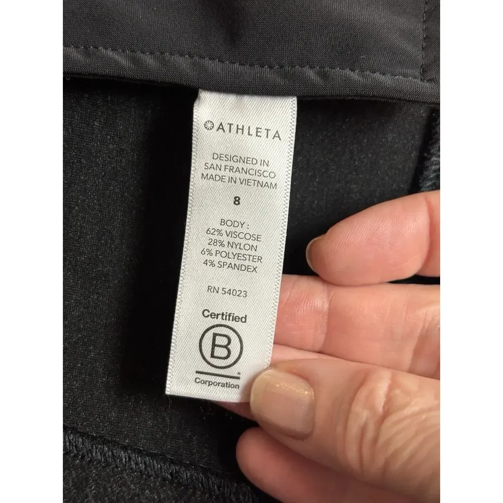 Athleta Venice Blazer Dark Heather Grey 8 Stretch Single Breasted